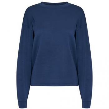 FRANSA Damenpullover Aurora PU 7 – Unifarben, Basic, Langarm, Größe L, Blau