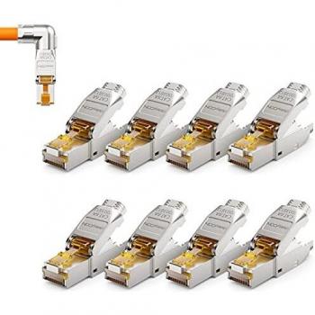 DeleyCON 8x CAT 6a Werkzeugloser RJ45 Stecker 10Gbit/s für Ethernet LAN