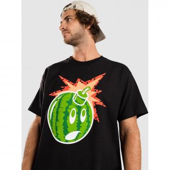 Adam Bomb Wassermelone T-Shirt Schwarz – Herren, 100% Baumwolle, leichtes Sommermaterial