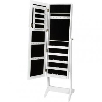 Dressing à bijoux en bois blanc avec miroir 102 cm