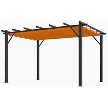 Pérgola Moderna Lamburde Gris Antracita y Lona Óxido