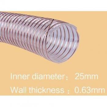 PU Rohr mit Edelstahl Draht, transparenter Schlauch für Industrieanwendungen, 1M, Innendurchmesser 25-50mm