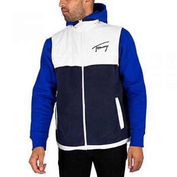 Marineblauwe Retro Vest voor Heren – Tommy Hilfiger Mix Media