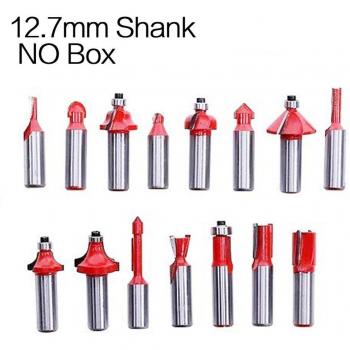 Woodworking Router Tool Kit, 15pcs, 6.35mm Shank Carbide Bits