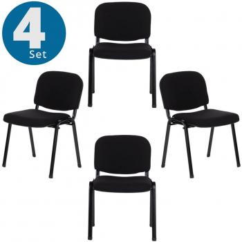 XT 600 Besucherstuhl – 4er Pack, schwarz, gepolstert, stapelbar