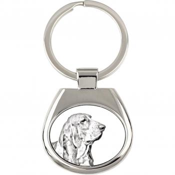 Basset Hound Dog Print Keychain