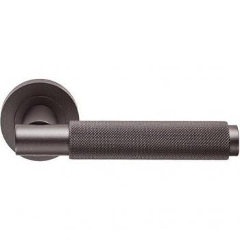 Varese Matt Bronze Knurled Round Rose Door Handle