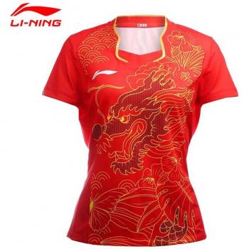 Li-Ning Frauensport Tee – Kurzarm, Fütterung für optimalen Spielkomfort