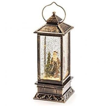 Lanterna con Babbo Natale e effetto neve a LED