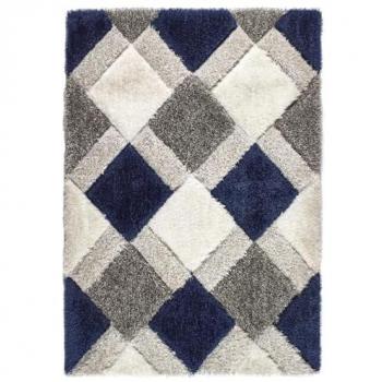 Tri-Dimensional Geo Shag Navy 120x170