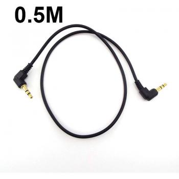 Cable de Audio Estéreo 3,5mm Macho a Macho, Longitudes de 0,5M y 1M, Ángulo de 90 Grados, PVC