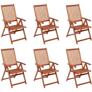 VidaXL 6-Piece Folding Patio Chairs Solid Acacia Wood