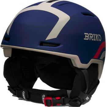 Casco Briko Aran unisex XL azul oscuro mate con detalles en plata y rojo
