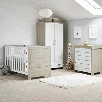 Obaby Nika 3 Piece Nursery Room Set White/Grey