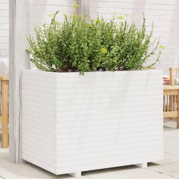 VidaXL 90x60x72 cm White Garden Planter in Solid Pine
