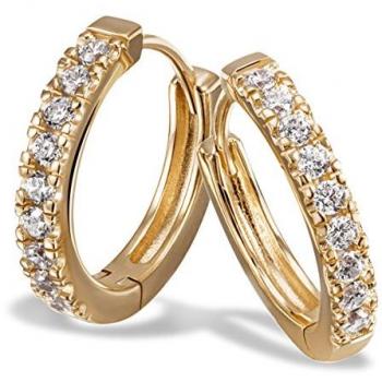 Goldmaid Damen Creolen Ohrringe 925 Sterlingsilber vergoldet mit Zirkonia