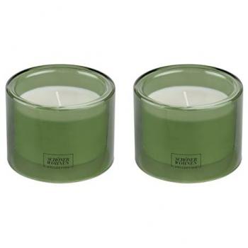 SCHÖNER WOHNEN‑Kollektion: Basil M (2‑tlg) – Duftkerze in Grün, 9,5 cm