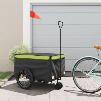 Remorque vélo noir‑vert 45 kg Vidaxl