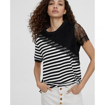Camiseta Mujer Rayado y Bordado Lola Casademunt