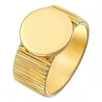 ELLI PREMIUM Damen Siegelring Bandring 925 Silber mit Relief