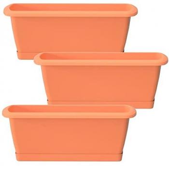 Set de 3 Jardineras con Soporte de Plástico – Modelo TERRACOTA