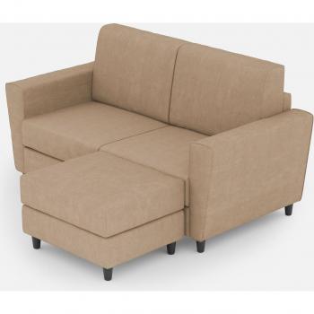 Sofá Yasel 70cm × 70cm + Puf L172xP145 Beige