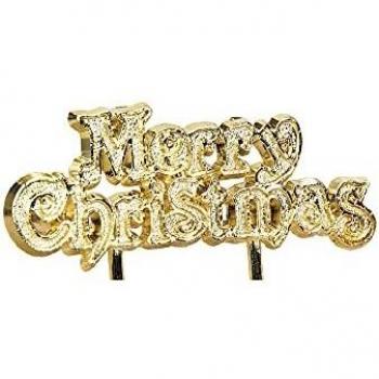 Festive Gold Star Cake Topping for Christmas Celebrations