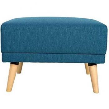 Pouf / poggiapiedi in tessuto blu Ulla