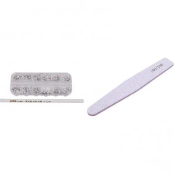 Kit de Accesorios de Nail Art: Diamantes y Limas de Gel – 10+3000