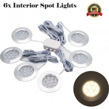 6er Pack 12V 3W LED Kuppelleuchten für Wohnmobile