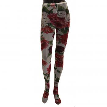 Witte Bloemenprint Damespanty + Nylonkousen – Dolce & Gabbana