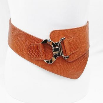 Women’s Punk Crocodile Print Elastic Waist Belt