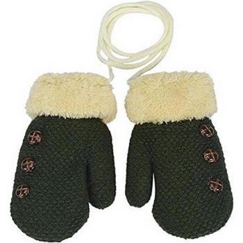 Moufles chaudes avec cordon pour enfants