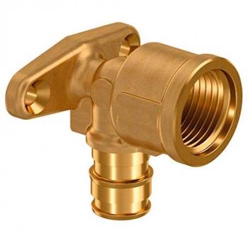 Codo de Fijación Smart Aqua Q&E Ø20mm x 1/2 Latón Dorado
