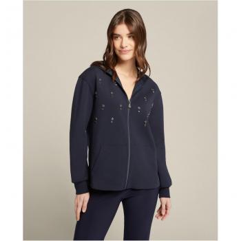 Sudadera con capucha bordada para mujer