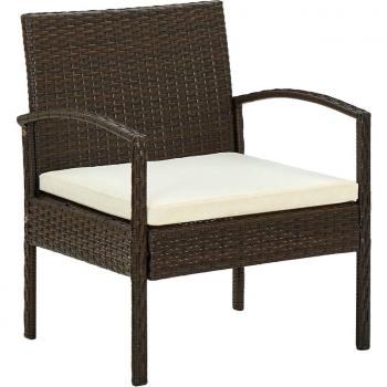Asiento Jardín Torana: Ratán Marrón y Cómodo Cojín