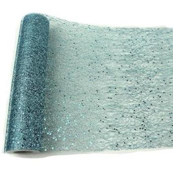 Chemin de table brillance rouleau bleu 30 cm x 5 m