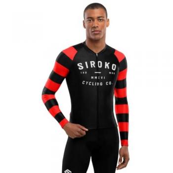 Siroko M2 Rider Long Sleeve Jersey Black & Red Mid‑Size Unisex