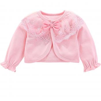 Manteau court en coton et dentelle