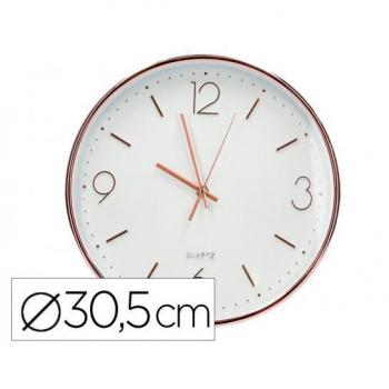 Reloj de Pared Q-Connect KF16950 Rosa Dorado Ø 30,5 cm