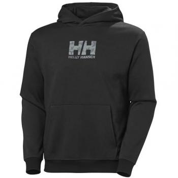 Sudadera con capucha Helly Hansen Cotton Fleece Graphic negra para hombre