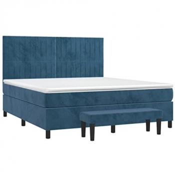 VidaXL Dunkelblaues Boxspringbett 160x200 cm mit Matratze