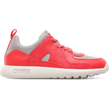 Campers Driftie Pink & Grey Girls’ Smooth Leather & Cotton Sneakers – Size 8.5