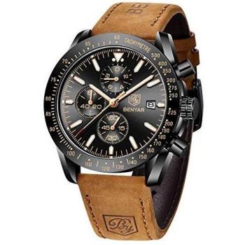 Sportivo Eleganza BY BENYAR Orologio Uomo con Cinturino in Pelle
