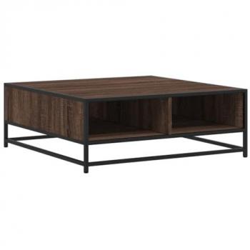 VidaXL Couchtisch Couchtisch Braun Eichen-Optik 80x80x30 cm Holzwerkstoff Metall