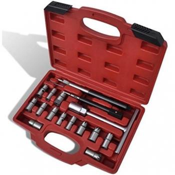 VidaXL Kit de escariadores para inyectores diésel 17 piezas