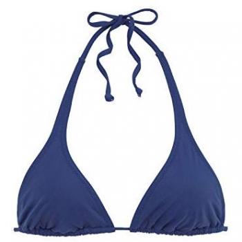 Buffalo Damen Triangel-Bikini-Top Happy Blau Gr. 34 Cup C/D schlicht