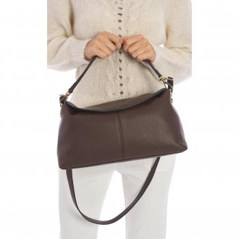 Borsa a tracolla Twinset Taylor in pelle sintetica color moro con logo