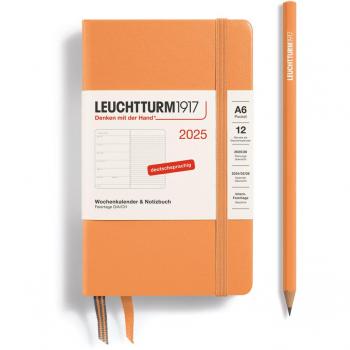 Lighthouse1917 2025 Apricot Pocket Weekly Diary and Notes (A6)