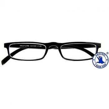 I Need You Halb-Linie, G31000, Kunststoffbrille mit Federtechnik, schwarz, +2 Dioptrien